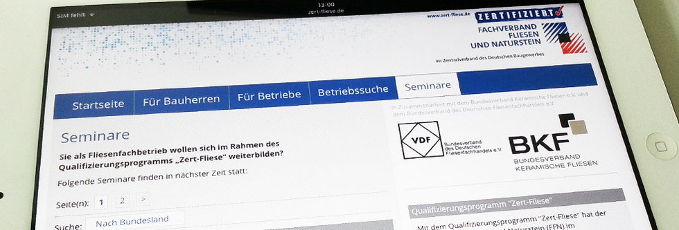 Qualifizierungsprogramm „Zert-Fliese“