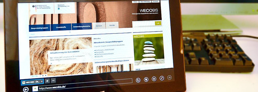 TYPO3 Portal WECOBIS - Okologische Baustoffinformationssystem des Bundesministeriums für Umwelt, Naturschutz, Bau und Reaktorsicherheit