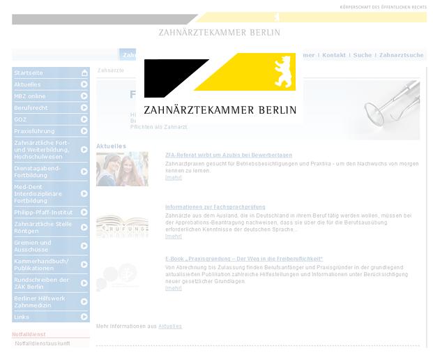 Zahnärztekammer Berlin - Website im Relaunch